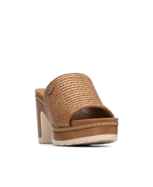 キシタイ レディース シューズ サンダル ヒール XTI Womens Refresh Collection Block Heel Slip On Sandals Camel キャメル