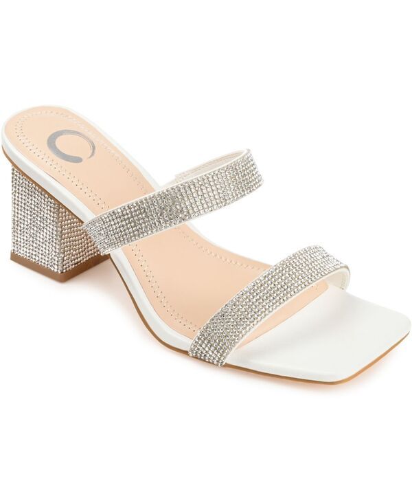 ジュルネ コレクション レディース シューズ サンダル ヒール Journee Collection Womenshandeembellished Block Heel Dressandals Whi