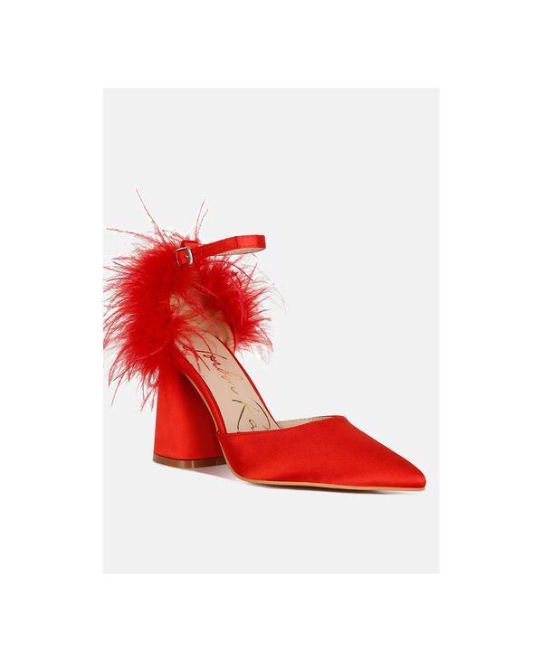 ロンドンラグ レディース シューズ サンダル ヒール London Rag Womens palmetta fur detail block heel sandals Red レッド