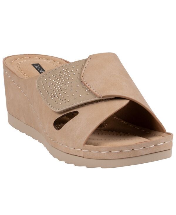 ジーシーシューズ レディース サンダル GC Shoes Womensavina Embellished Round Toe Wedge Sandals Nude