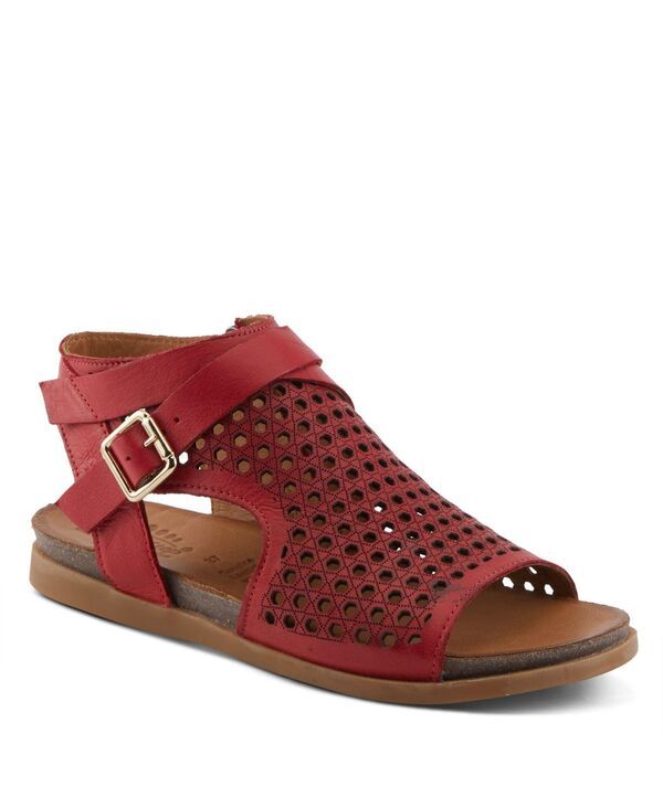 スプリングステップ レディース シューズ サンダル Spring Step Covington Gladiator Flat with LaserCut Detail Red レッド