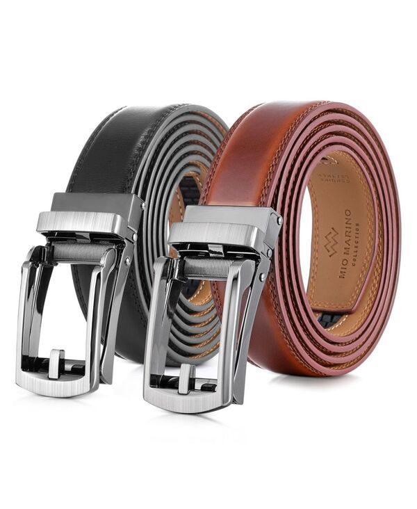 ミオマリオ メンズ アクセサリー ベルト レザー Mio Marino Menswank Hasp Leather 2 Pack Linxx Ratchet Belt Black hickory ブラ 13,286円