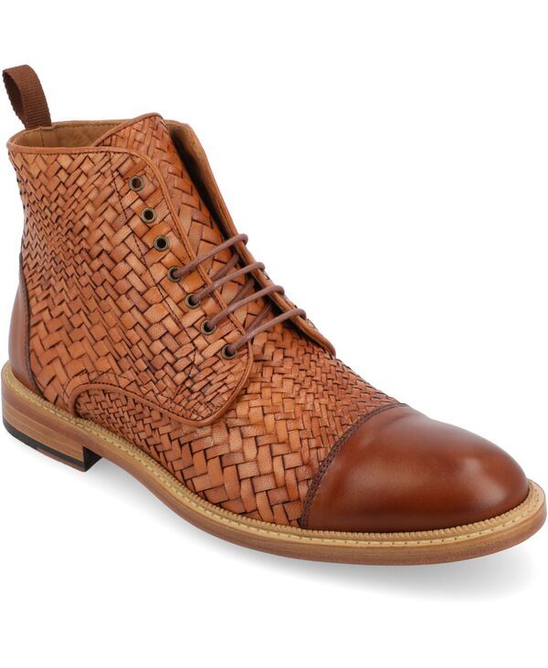 タフト メンズ シューズ ブーツ・レインブーツ レース レザー Taft Mens Rome Woven Handcrafted Fullgrain Leather Dress Laceup Boot