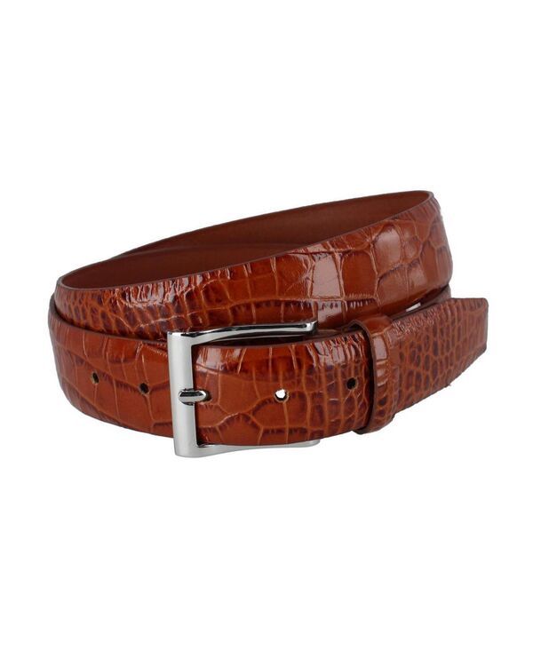 トラファルガー メンズ アクセサリー ベルト レザー Trafalgar Mens Elias Embossed Gator 35mm Leather Belt Chestnut