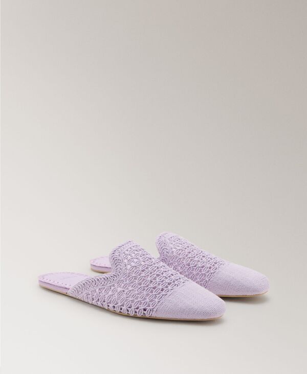 マンゴ レディース シューズ サンダル MANGO Womens Crochet Mule Slippers Lilac ライラック