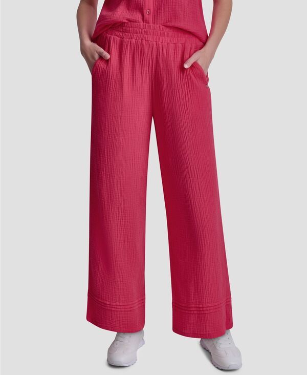 ダナキャランニューヨーク レディース ボトムス カジュアルパンツ プチ DKNY Jeans Petite Gauze StraightLeg PullOn Pants Punch