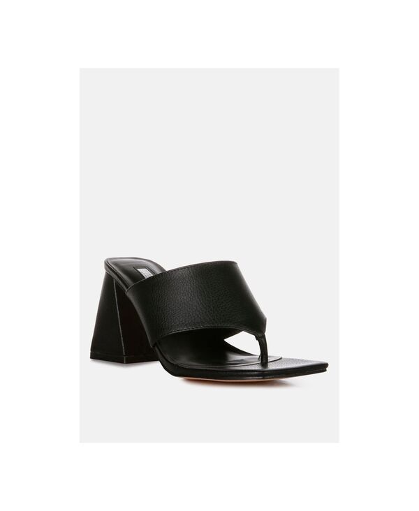 ロンドンラグ レディース シューズ サンダル ヒール London Rag Muse Me Triangular Block Heel Thong Sandals Black ブラック
