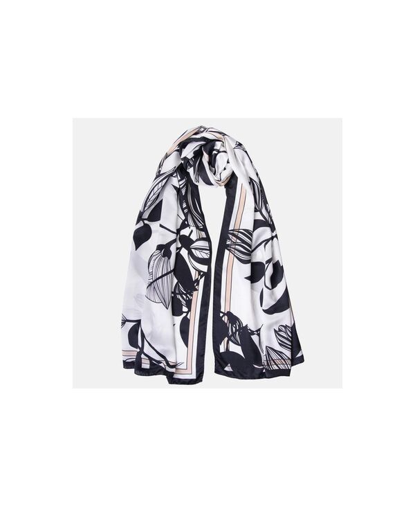 エリザベッタ レディース アクセサリー マフラー・ストール・スカーフ シルク Elizabetta Cara Silk ScarfShawl for Women Soft white and blac