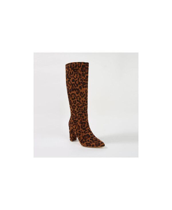 バーネス レディース シューズ ブーツ・レインブーツ BERNESS Aster CrocEmbossed Knee High Boots Leopard アニマル