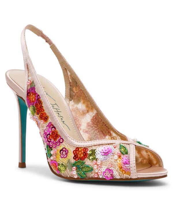ベッツィジョンソン レディース シューズ サンダル Betsey Johnson Womens Gerri Slingback Evening Sandals Nude Floral