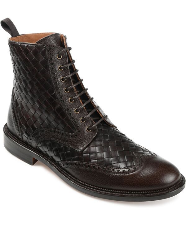 タフト メンズ シューズ ブーツ・レインブーツ ウィングチップ レザー Taft Mensaint Handwoven Leather Wingtip Dress Boots Espresso