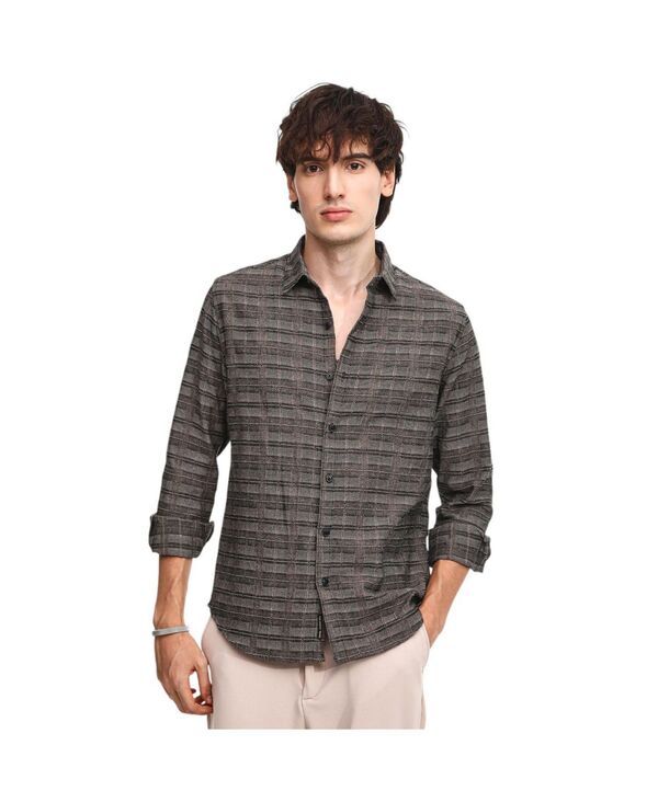 キャンパスストラ メンズ トップス シャツ Campusutra Mens Olive Brown Tartan Plaid Shirt Brown ブラウン