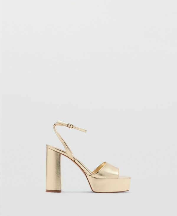 マンゴ レディース シューズ サンダル トール ヒール MANGO Womens MetallicEffect Heeled Sandals Gold ゴールド