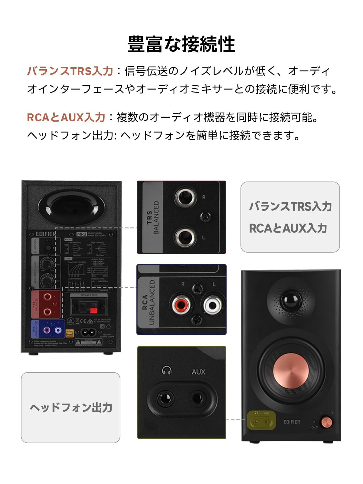 VGP2025受賞」Edifier MR3 スタジオモニタースピーカー 36W Bluetooth