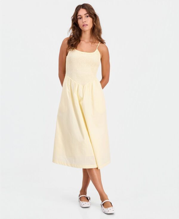 アンドノウディス レディース トップス ワンピース プチ ミディ ノースリーブ シャーリング And Now This Petite Smocked Scoop Neck Sleeveless Mid