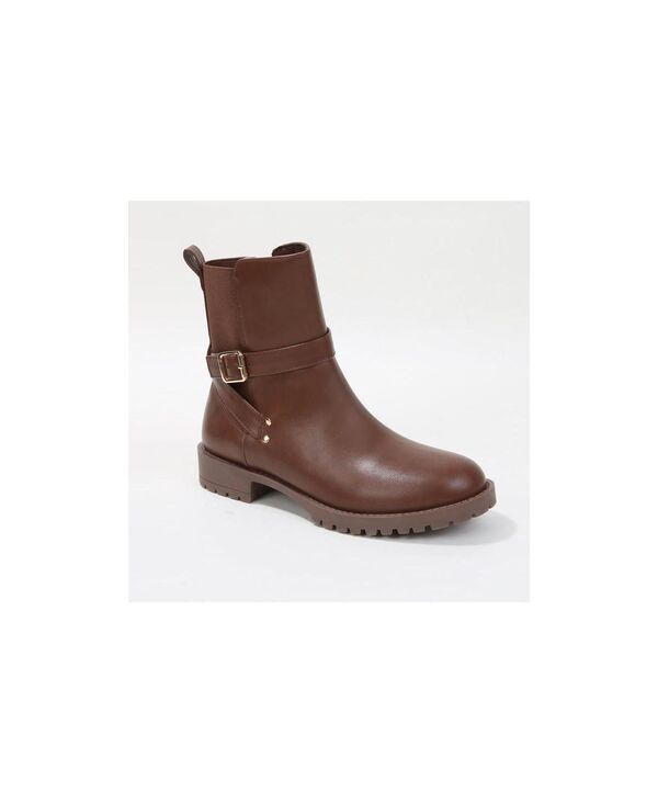 バーネス レディース シューズ ブーツ・レインブーツ BERNESS Parvin Moto Booties Brown ブラウン