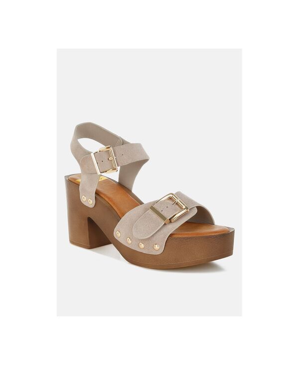 ラグアンドコー レディース シューズ サンダル スエード レザー Rag Co Rag and Co Womens Lhasa Real Suede Leather Clog Sandals Beig