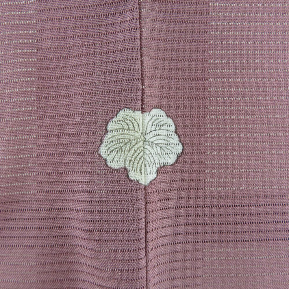 夏着物 色無地 絽 ピンク色 広衿 正絹 一つ紋 蔦紋 フォーマル 夏用