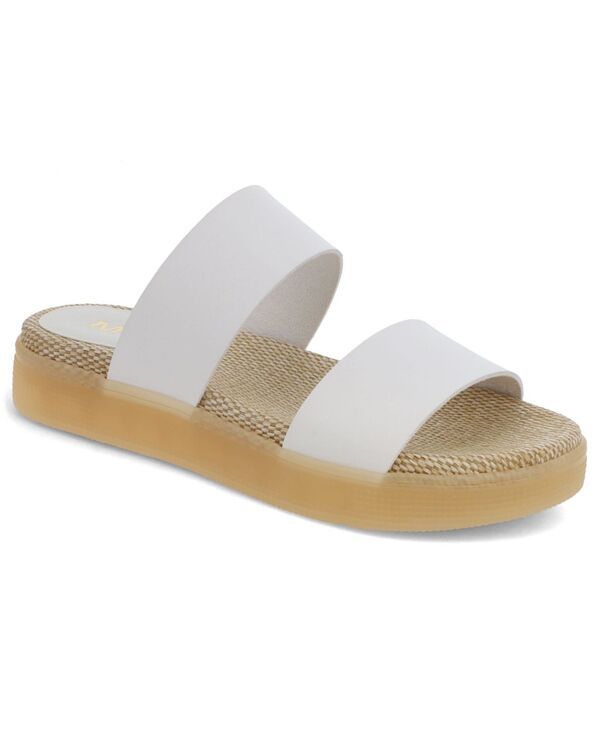 ミア レディース シューズ サンダル プラットフォーム MIA Womensaige Double Band Platform Slide Sandals White ホワイト