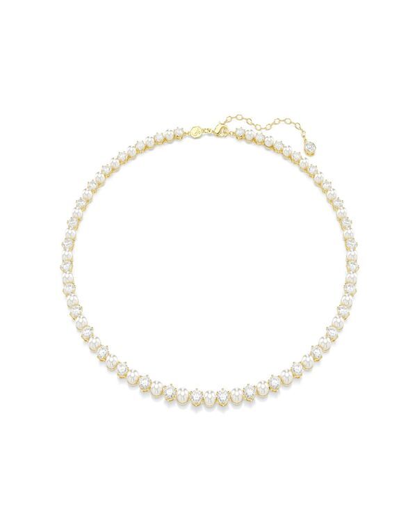 スワロフスキー レディース アクセサリー ネックレス・チョーカー・ペンダントトップ レース Swarovski GoldTone Plated Cubic Zirconia Tennis Neckla