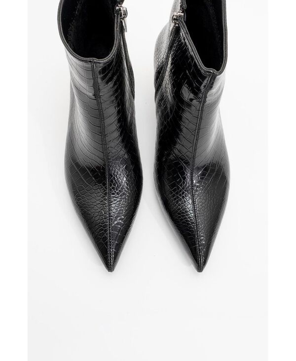 プロローグシューズ レディース ブーツ・レインブーツ Prologue Shoes Womens Noya Stiletto Boot Black pattern faux leather ブラック
