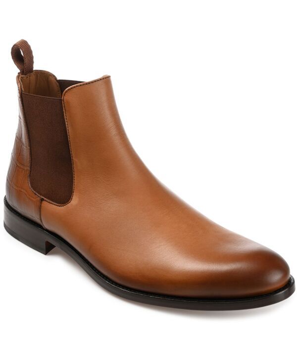 タフト メンズ シューズ ブーツ・レインブーツ チェルシーブーツ チェルシー レザー Taft Mens Hiro Leather and Embossed Croc Detailing Chelse