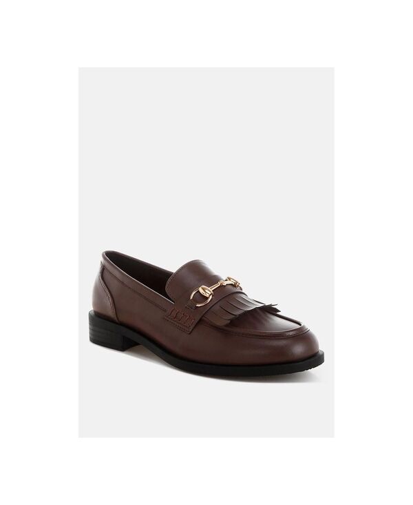 ロンドンラグ レディース シューズ スリッポン・ローファー ヒール London Rag Womens Enola Low Block Heeloafers Brown faux leather ブラ