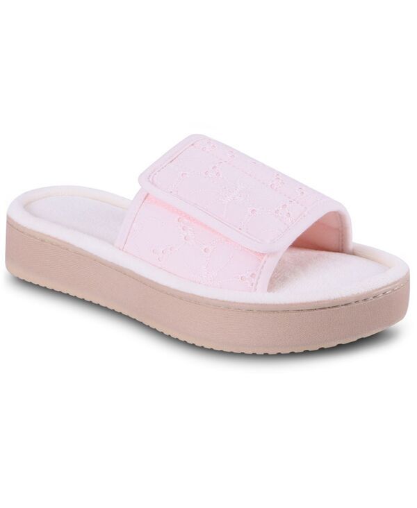 アイソトナー レディース シューズ サンダル プラットフォーム レース Isotoner Signature Womens Crochet Lace Adjustable OpenToe Slide