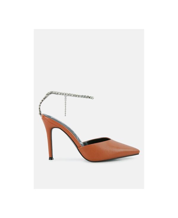 ロンドンラグ レディース シューズ サンダル London Rag Womens Joyce Diamantembellished Stiletto Mule Sandals Medium brown
