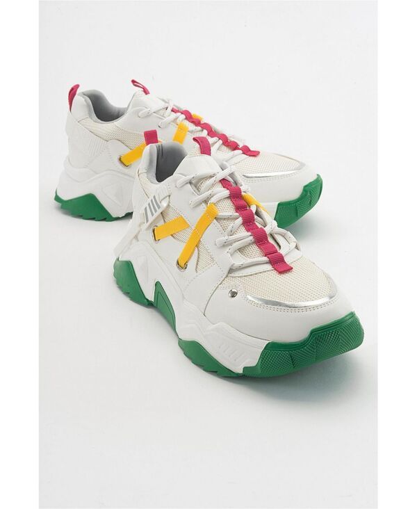 プロローグシューズ レディースニーカー Prologue Shoes Maggie Sport Sneakers Women White fuchsia faux leather ホワイト