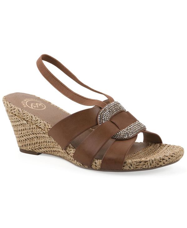 ホワイトマウンテン レディース シューズ サンダル White Mountain Womens Atavi Wedge Sandals Dark Tan タン