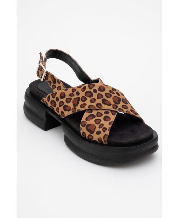 プロローグシューズ レディース サンダル Prologue Shoes Lungo Crosstrap Wedge Sandal Women Leopard faux leather アニマル