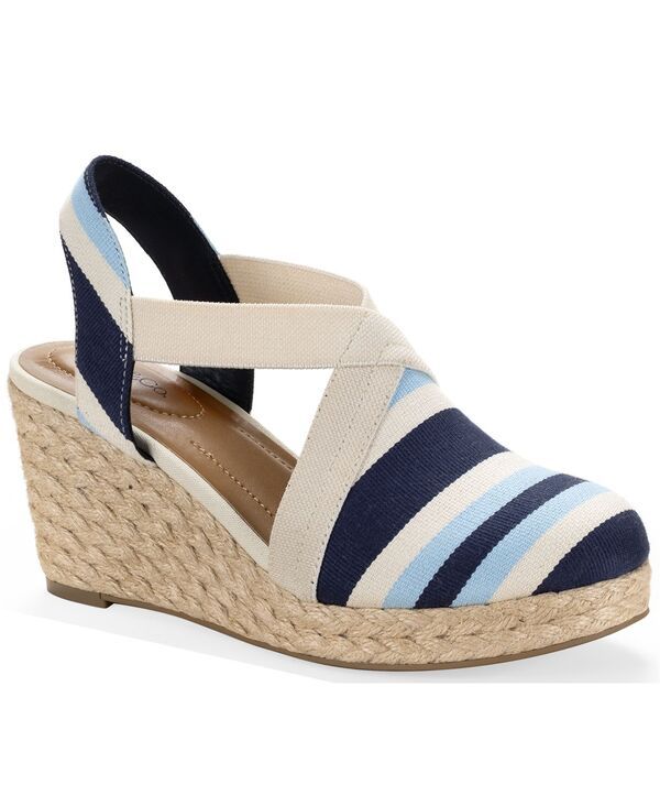 スタイルアンドコー レディース シューズ サンダル Style Co Womensiennaa Closed Toe Wedgespadrilles Blue Stripe ブルー