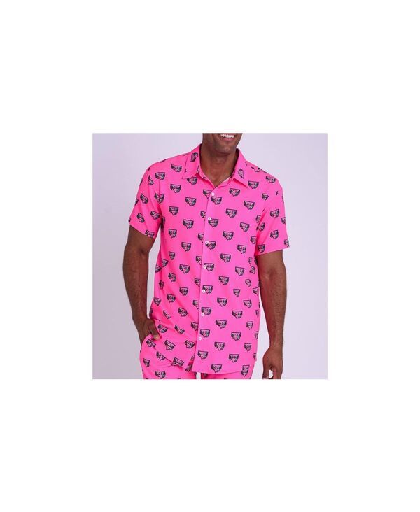 オースク メンズ トップス シャツ OOSC Baewatch Menshort Sleeve Shirt Medium Pink ピンク