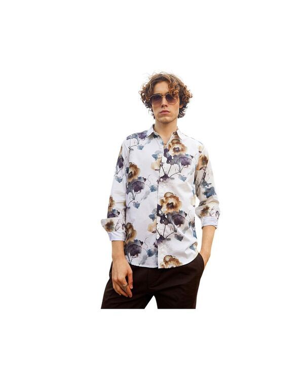 キャンパスストラ メンズ トップス シャツ Campusutra Mens OffWhitearthy Splotch Shirt White ホワイト