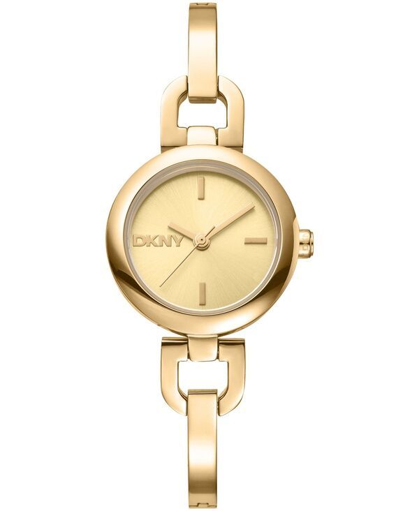 ダナ キャラン ニューヨーク レディース アクセサリー 腕時計 Tシャツ DKNY Womens Half Bangle Quartz GoldTone Stainlessteel Watch 26m
