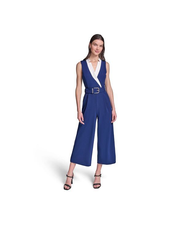 カール ラガーフェルド レディース トップス ジャンプスーツ クレープ スキューバ KARLAGERFELD PARIS Womensurplice Scuba Crepe Jumpsuit Mari