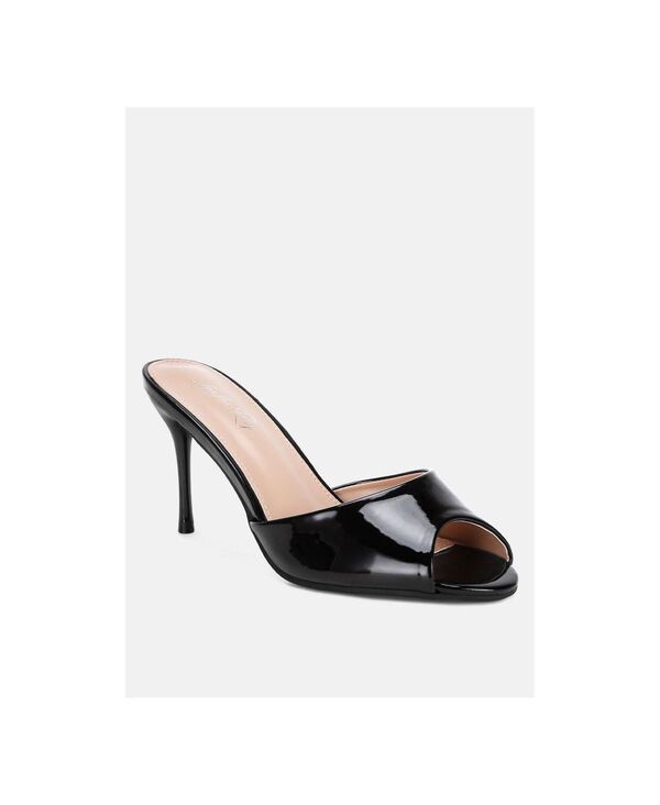 ロンドンラグ レディース シューズ サンダル ヒール London Rag Womens Lilith Peep Toe Stiletto Heel Sandals Black polyurethan