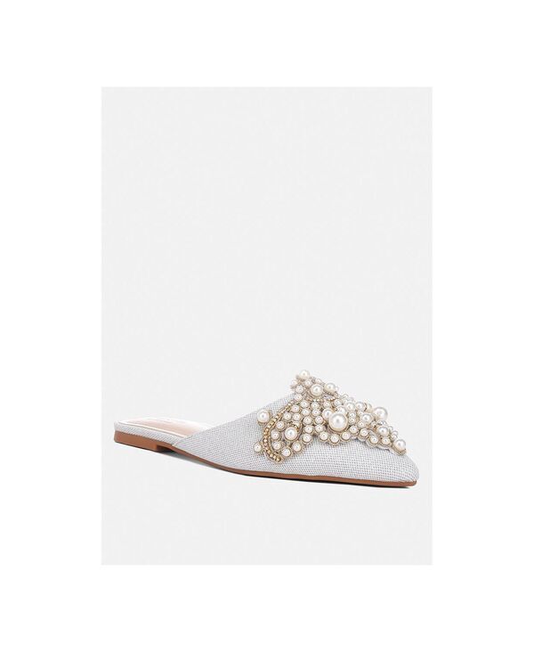 ラグアンドコー レディース シューズ サンダル Rag Co Womens Women Astre Pearl Embellished Shimmer Mule silver シルバー