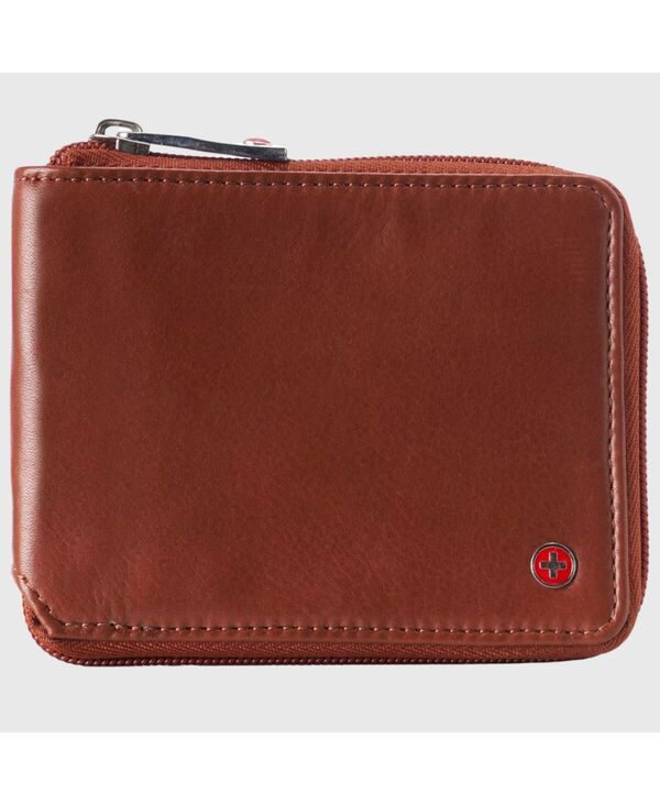アルパインスイス メンズ アクセサリー 財布 レザー Alpine Swiss Mens Logan Zipper Bifold Wallet AllAround Zip Closure 13 Car