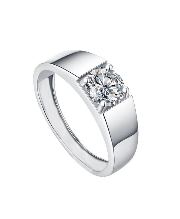 レイチェルグラウバー メンズ アクセサリー リング Rachel Glauberadiant CZ Solitaire Slim Prong Setting Band Ring White ホワイト
