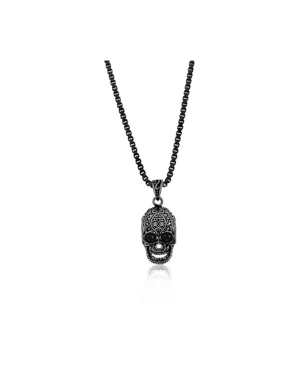 メタロ レディース アクセサリー ネックレス・チョーカー・ペンダントトップ Tシャツ レース Metallo Stainlessteel Black CZ Skull Necklace Black ブ