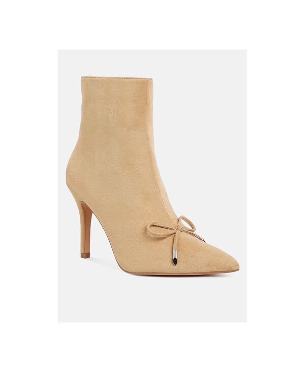 ラグアンドコー レディース シューズ ブーツ・レインブーツ アンクル Rag Co Rag and Co Womens Dapers Bow Detail Ankle Boots Beige micr