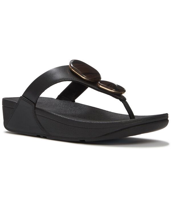 フィットフロップ レディース シューズ スリッポン・ローファー サンダル FitFlop Womens Lulu MarbledStone SlipOn Wedge Sandals Black ブラッ