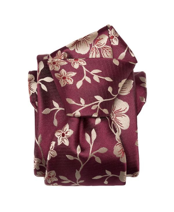 エリザベッタ メンズ アクセサリー ネクタイ シルク Elizabetta Mensilvio Silk Jacquard Tie for Men Antique burgundy バーガンディ