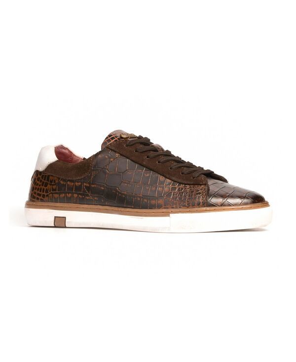 カルロスサンタナ メンズ シューズ スニーカー Carlos by Carlosantana Mens Walkereptile Fashion Sneakers Brown ブラウン
