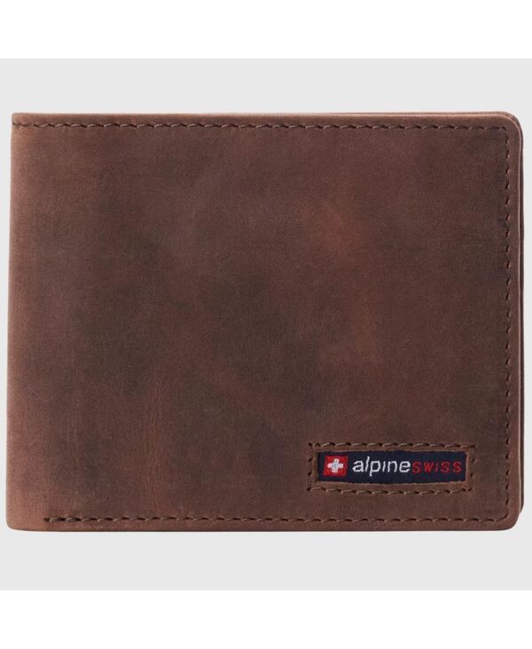 アルパインスイス メンズ アクセサリー 財布 レザー Alpine Swiss Mens Connor Executive Bifold Wallet Business Passcase for Me