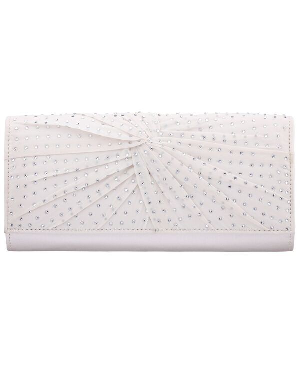 ニナ レディース バッグ シフォン Nina Unique Chiffon Twist Crystal Small Clutchandbag Ivory アイボリー