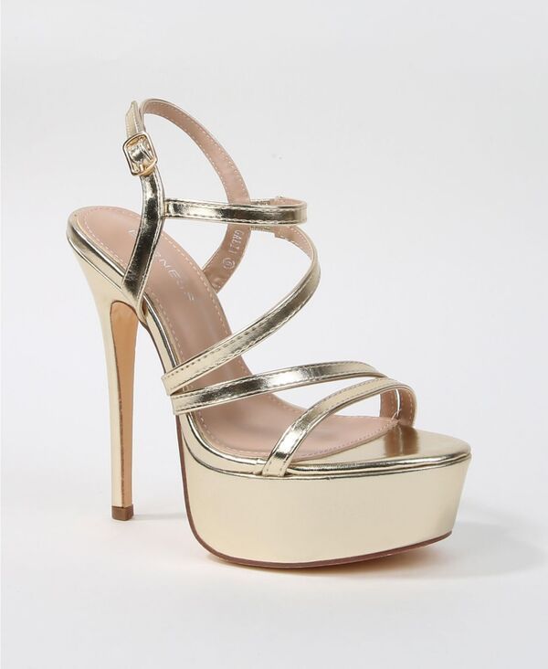 バーネス レディース シューズ サンダル プラットフォーム ヒール BERNESS Womens Galia Strappy Platform Stiletto Heels Gold ゴールド