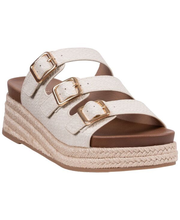 ジーシーシューズ レディース サンダル GC Shoes Womens Fabulistriple Bucklespadrille Wedge Sandals Ivory アイボリー